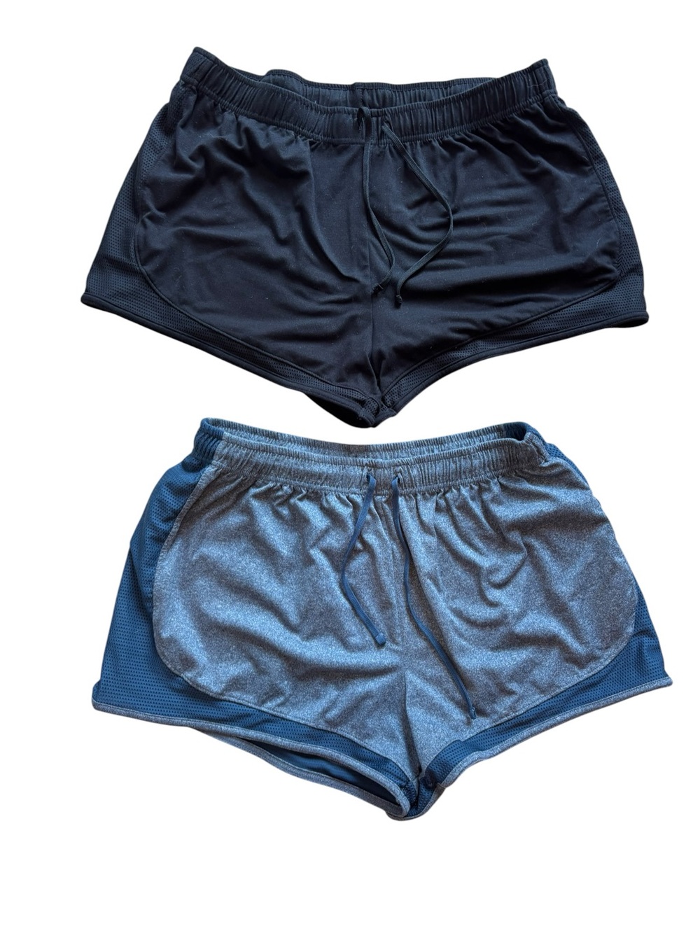 (2) SO Running Shorts Jr Large Elastic Waist Blue & Black Runner Short Athletic